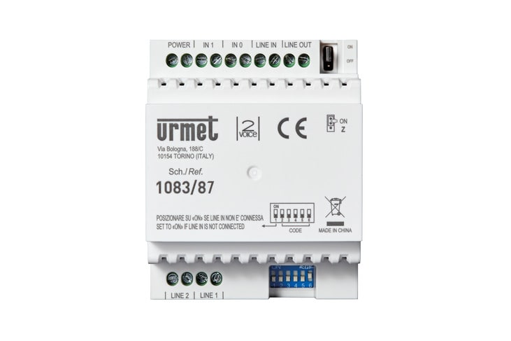 URMET SPA UTD1083/87 INTERFACCIA 2VOICE INTERNO PBX
