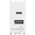 URMET SPA - UTD27331.B CARICATORE 2XUSB 5V 3A 1M B