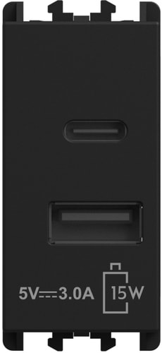 URMET SPA UTD27331.N CARICATORE 2XUSB 5V 3A 1M N