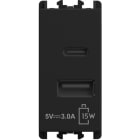 URMET SPA UTD27331.N CARICATORE 2XUSB 5V 3A 1M N