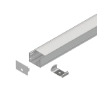 NOVALUX SPA - NOX105420.96 PROFILED MACRO :Profilo dissipante per Strip LED doppia pista 25W/m, in lega di alluminio anodizzato naturale o verniciata bianca, testate di chiusura