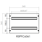 DKC-RAMBLOCK - RMBR5PFC6361 Pannello DIN 26 moduli, dimensioni 600 x 360 (LxA)