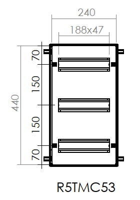 DKC-RAMBLOCK - RMBR5TMC53 Telaio modulare, 3x10 moduli DIN