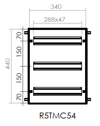 DKC-RAMBLOCK - RMBR5TMC54 TELAIO 16 MODULI X 3