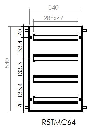 DKC-RAMBLOCK - RMBR5TMC64 Telaio modulare, 4x16 moduli DIN