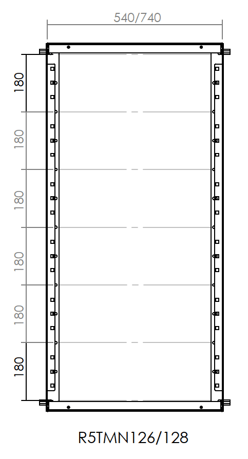 DKC-RAMBLOCK - RMBR5TMN126 Telaio modulare solo struttura, dimensioni 1200 x 600 mm (AxL)