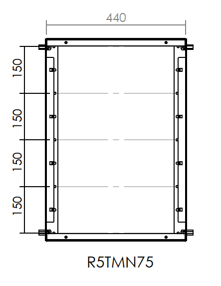 DKC-RAMBLOCK - RMBR5TMN75 Telaio modulare solo struttura, dimensioni 600 x 800 mm (AxL)