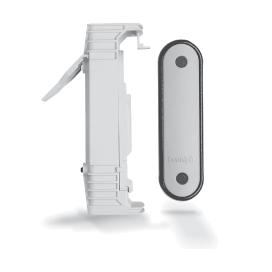 CONCHIGLIA - CON052502135 Serie RESET - Morsettiera + portello a filo palo diametro 95-105 mm, 2 poli, 1 fusibile