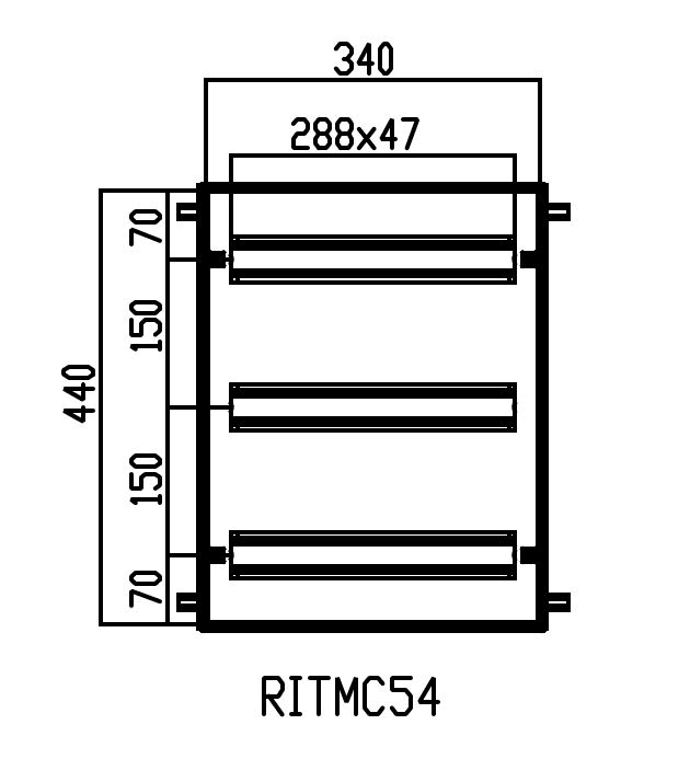 DKC-RAMBLOCK - RMBRITMC541 TELAIO 16 MODULI X 3 AISI 304