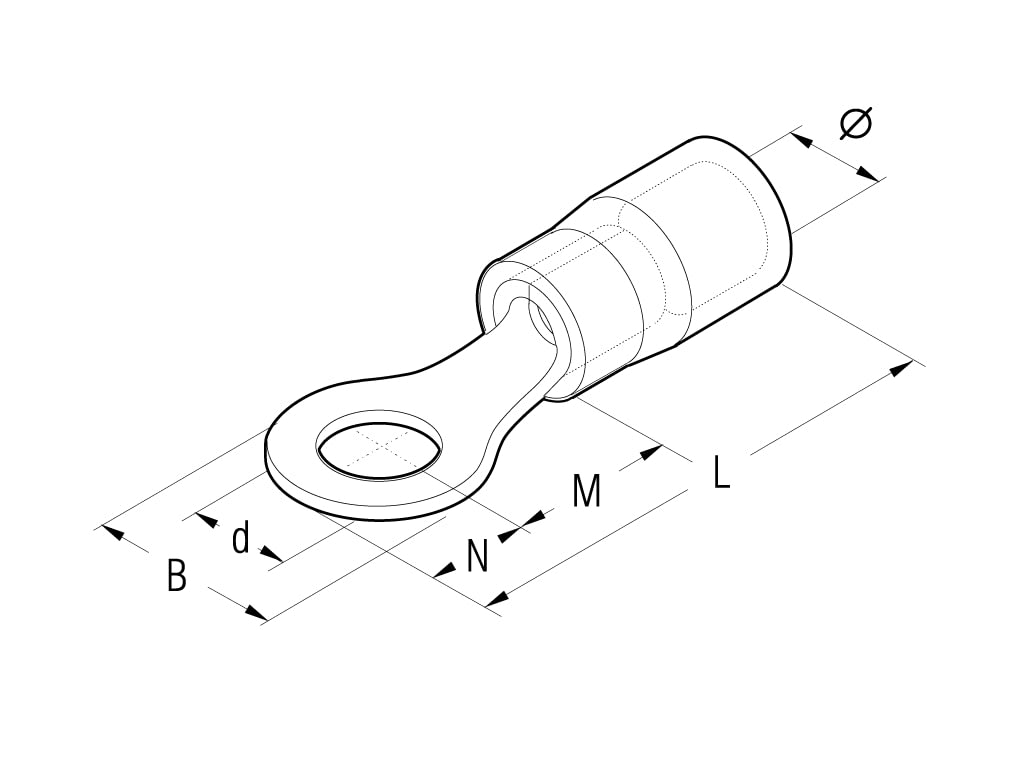 CEMBRE SPA - CEMRKY-M12 CAPOCORDA A OCCHIELLO RINFORZATO ANTIVIBRANTE, PREISOLATO IN PA6.6, ROSSO, PER CONDUTTORI IN RAME, HALOGEN FREE, SEZIONE 0,25-1,5mmq VITE 12mm