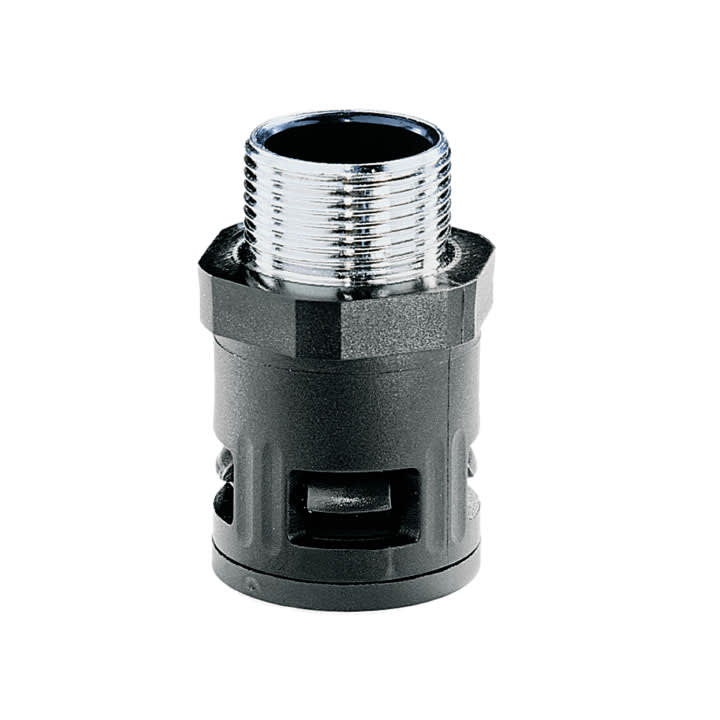 COSMEC - CSM5012M-23327NM Raccordo ad innesto rapido in PA, Metrico 32x1,5 , fil. maschio corto metallico, IP68, nero, AD28,5