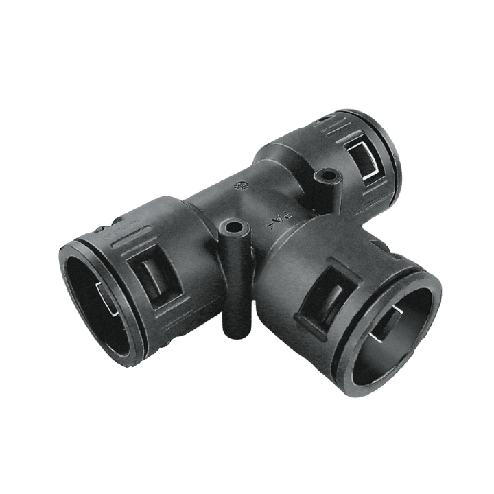 COSMEC - CSM5033-121212NPA Raccordo di distribuzione a T in poliammide, IP68, nero, AD15,8-15,8-15,8