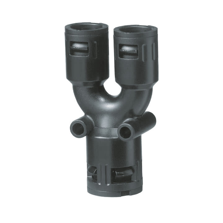 COSMEC - CSM5025-161616NPA Raccordo di distribuzione a Y-PA, IP68, nero, AD15,8-15,8-15,8