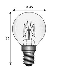 WIMEX - WIM4130012 E14 45X70 24V 25W CH.