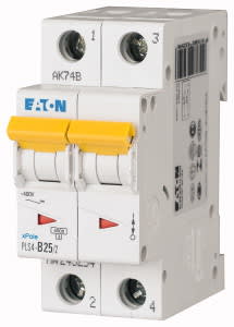 EATON - EAO243254 PLS4-B25/2 INT. MT 4,5KA 2P B 25A