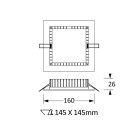 NOVALUX SPA - NOX11808.01 SLIM QDR: 13W 3K 220-240V L=160