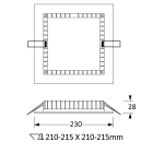 NOVALUX SPA - NOX11805.01 SLIM QDR: 20W 4K 220-240V L=230