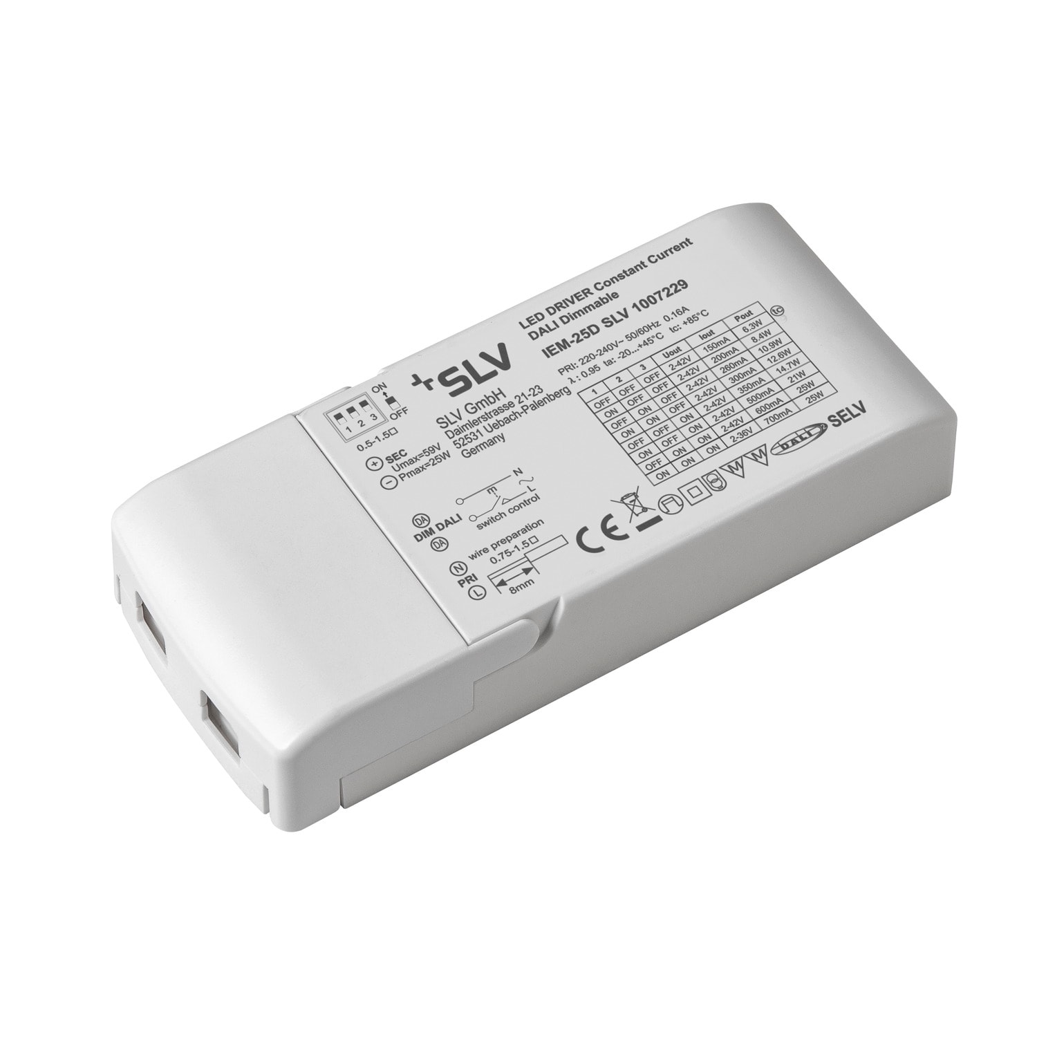 SLV ITALIA SRL SLV1007229 DRIVER LED DALI 25 W 150-700 MA DALI TOU