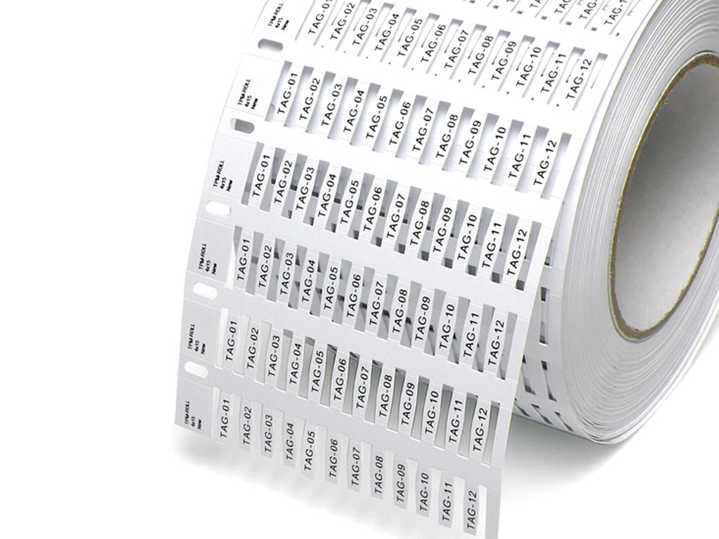 CEMBRE SPA - CEM44097B TARGHETTE SEGNACAVO CON TUBETTO, SERIE FLAT, PREFUSTELLATE, PER TUBETTI PMF, IN PVC RIGIDO