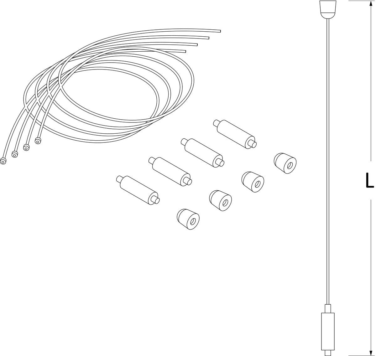 NOVALUX SPA - NOX1020B5.99 THE PANEL 3: KIT SOSP.600/1200 CAVI 4X3M