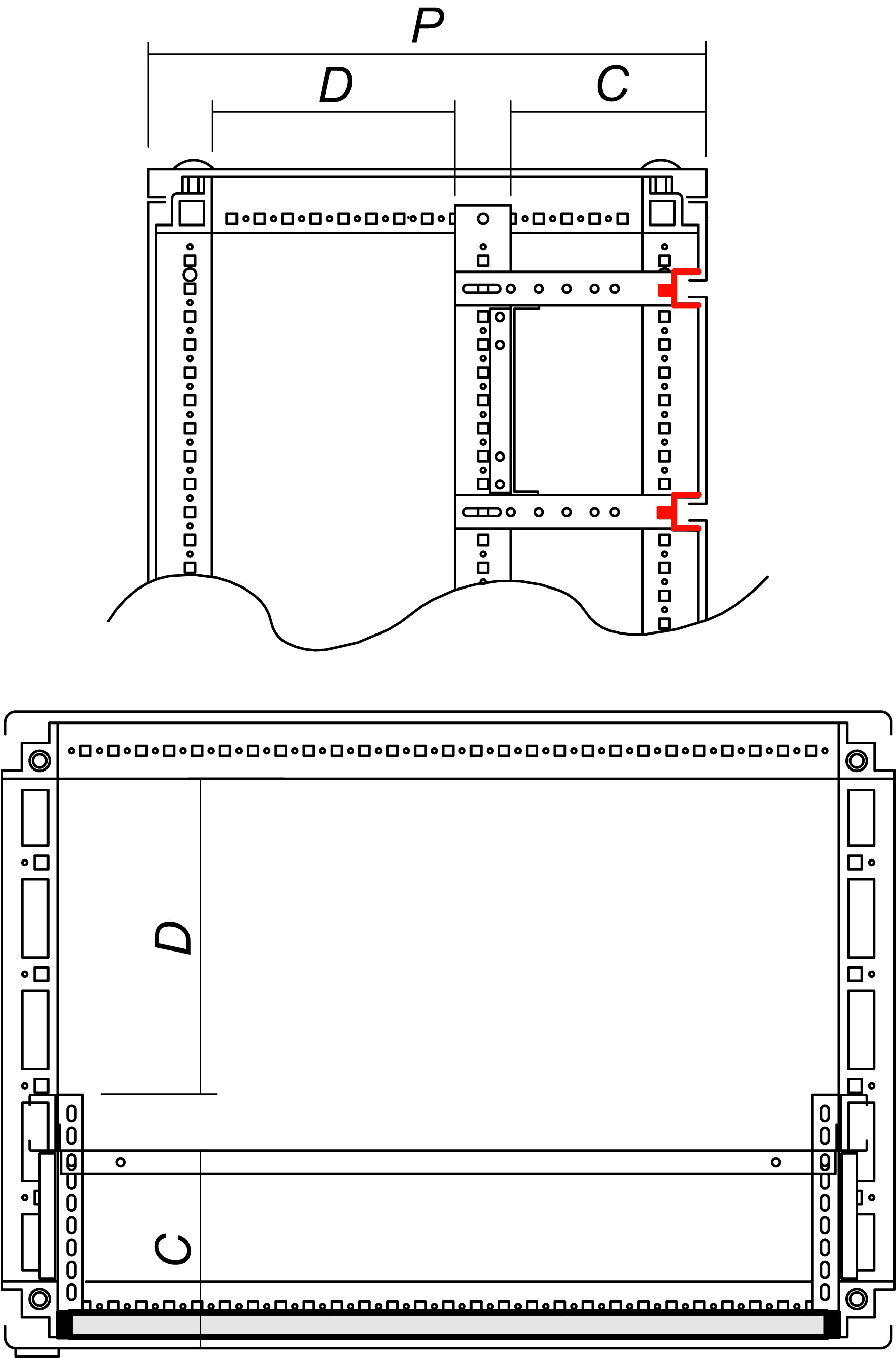 DKC-RAMBLOCK - RMBR5TOE80 Traversa di battuta per porte modulari, larghezza 800 mm