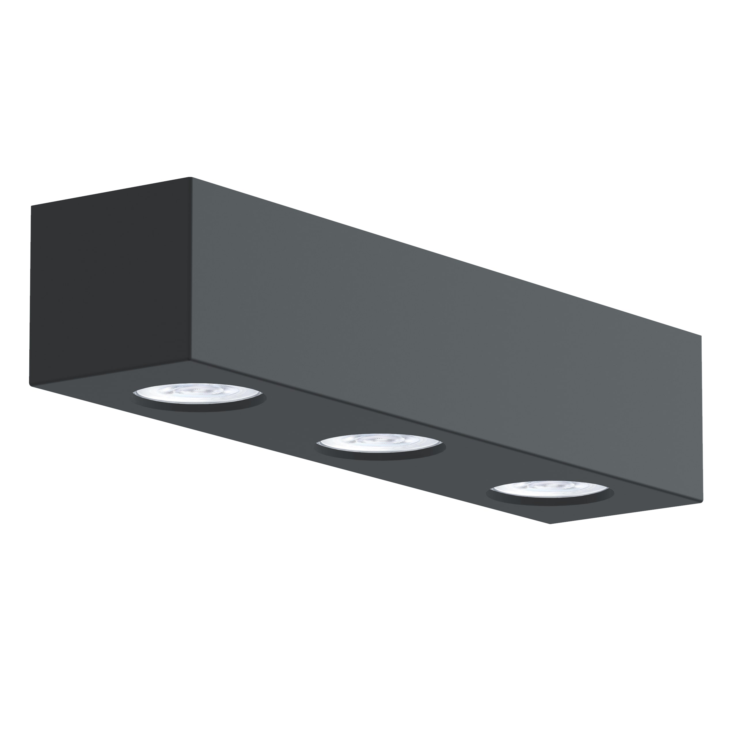 LUMICOM - LUMICOM | MANHATTAN L Plafoniera, 3X GU10, max 33W, metallo, grigio antracite, 30x10cm