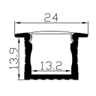 ARENA LUCI DESIGN - PROFILO DA INCASSO GRIGIO SEMI OPALE 2m