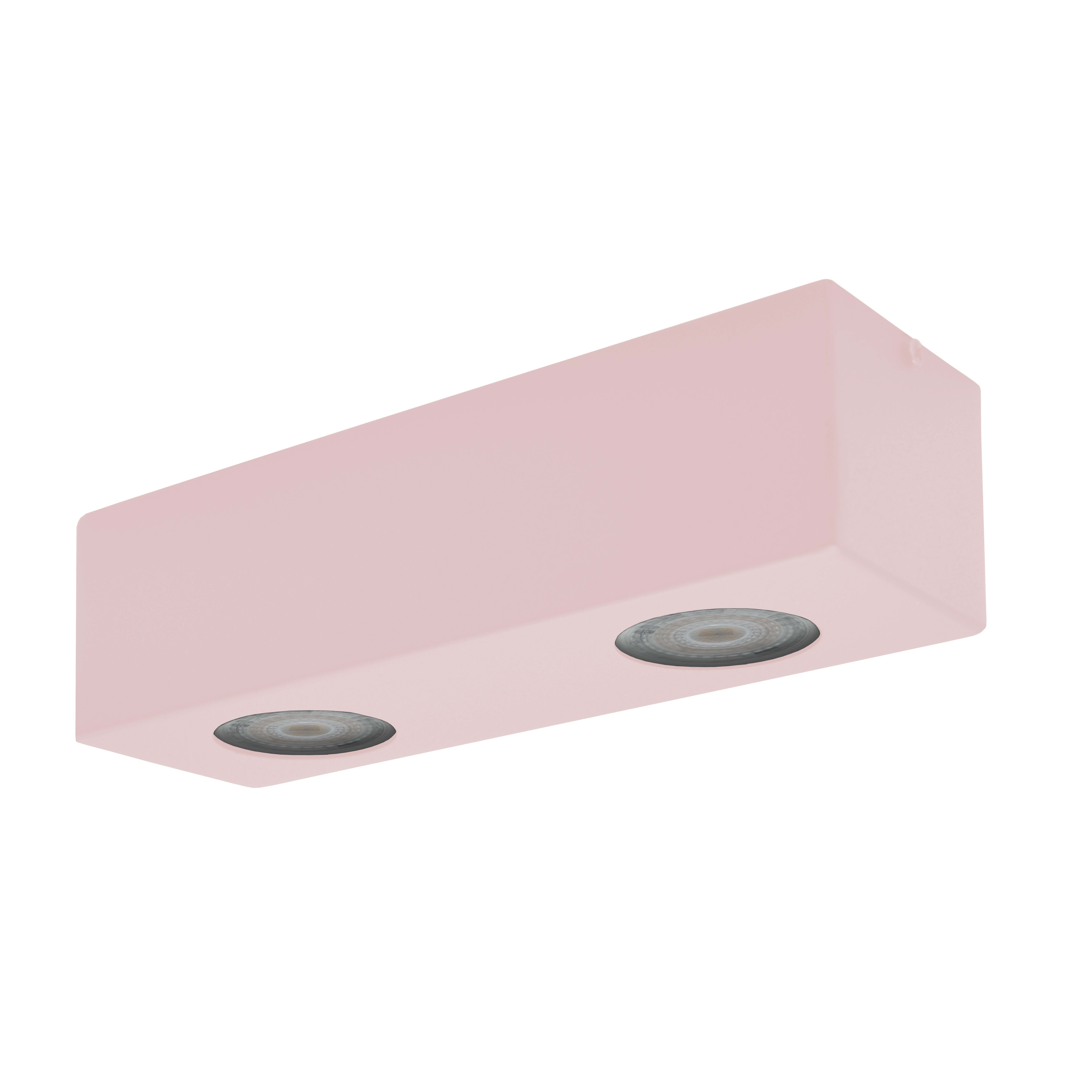 LUMICOM - LUMICOM | MANHATTAN M Plafoniera, 2X GU10, max 33W, metallo, rosa, 25x10cm