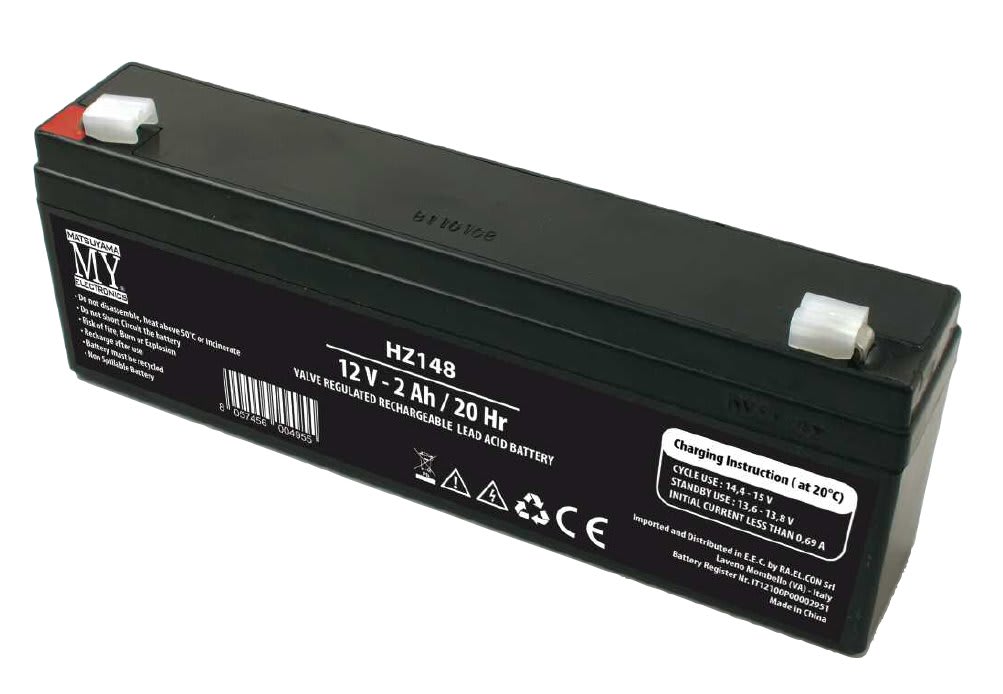 MATSUYAMA - Batteria ricaricabile al piombo 12V 2Ah - 178x35x61mm - FASTON 4,8MM