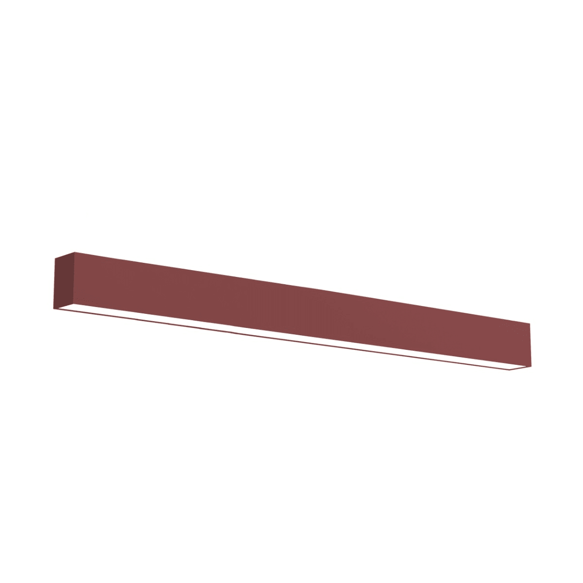 LUMICOM - LUMICOM | LINEAR Plafoniera, STRIP LED INTEGRATA, 24W, 4000K, metallo, rosso cowhide, L100cm