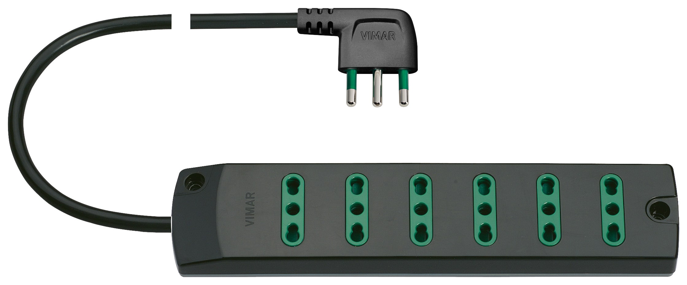 VIMAR SPA VIW00406.CC PRESA MULT. 6P17/11+ S17 90° NERO