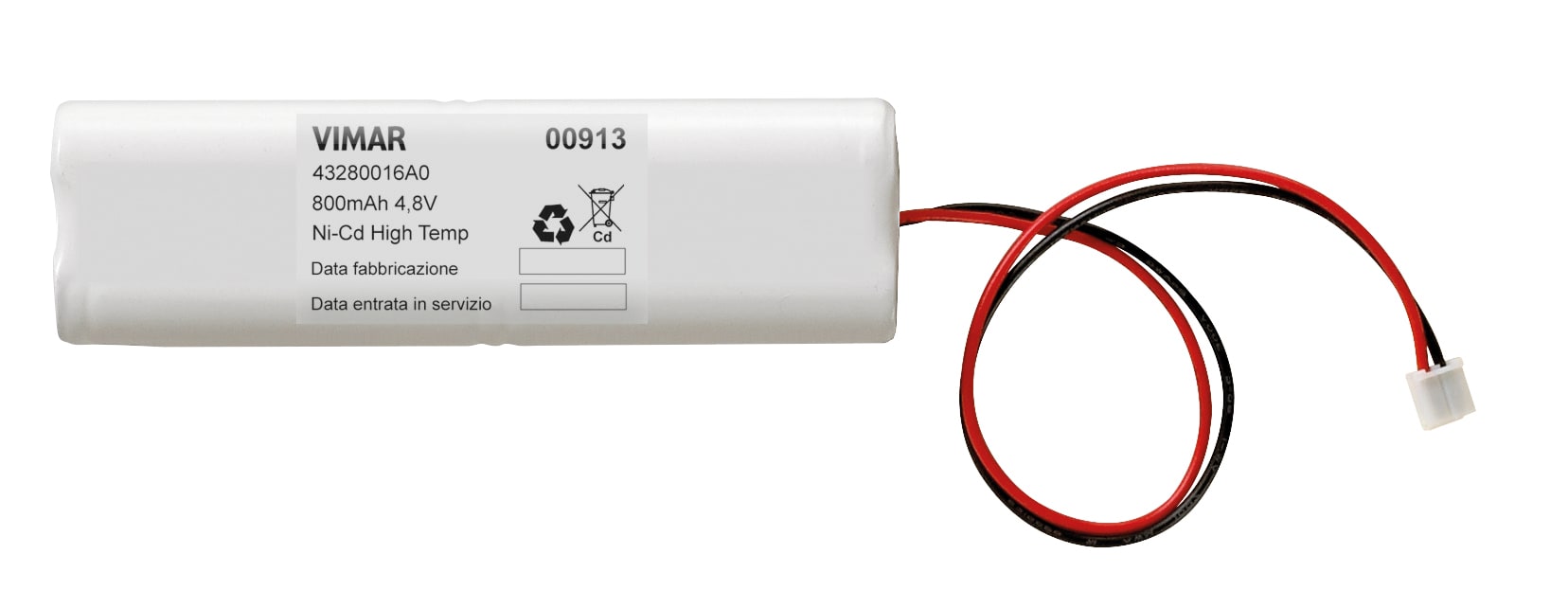 VIMAR S.P.A. - VIW00913 BATTERIA RICARICABILE NI-CD 4,8V 800MAH