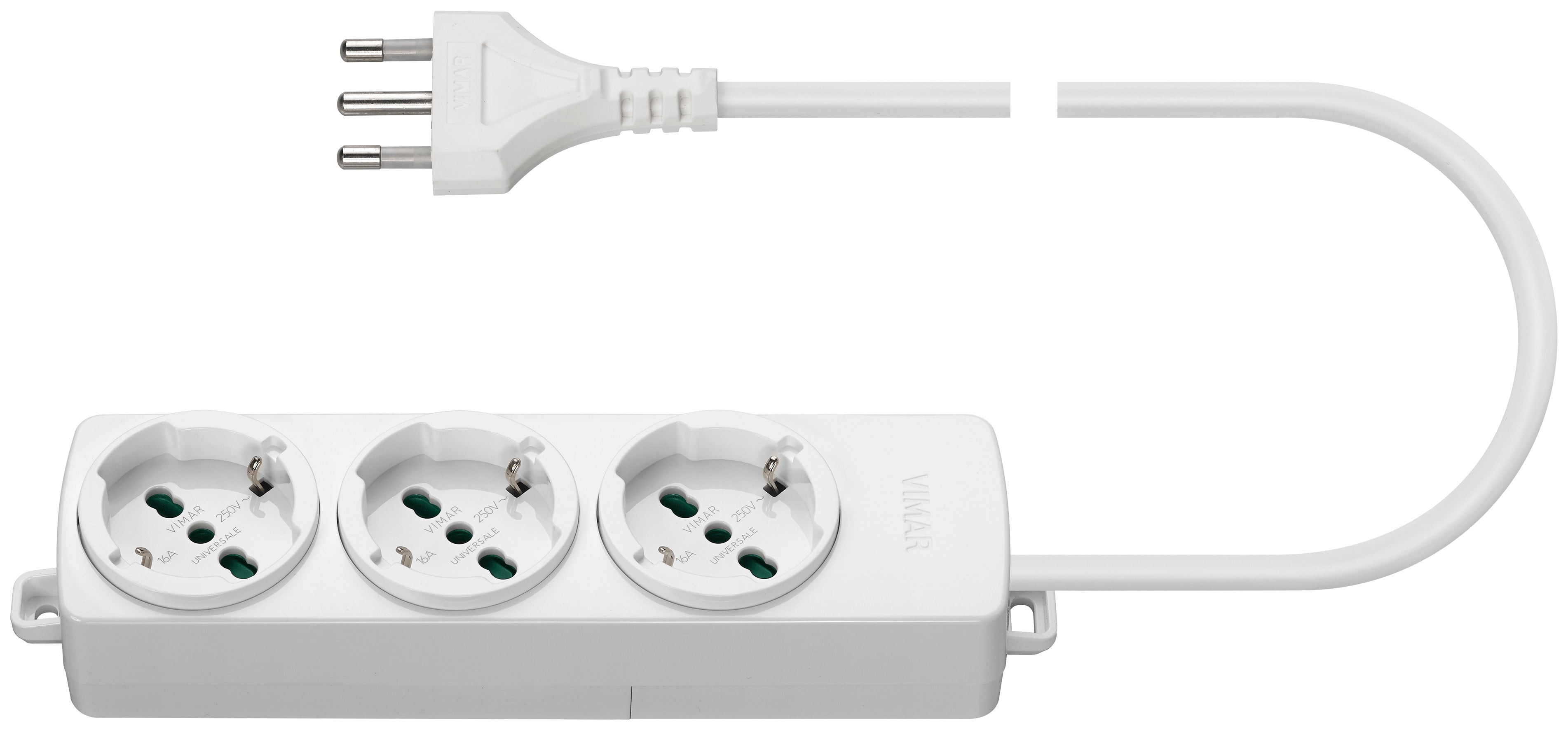 VIMAR SPA VIW01290.CC.B PRESA MULTIPLA 3 UNIVERSALE+CAVO BIANCO