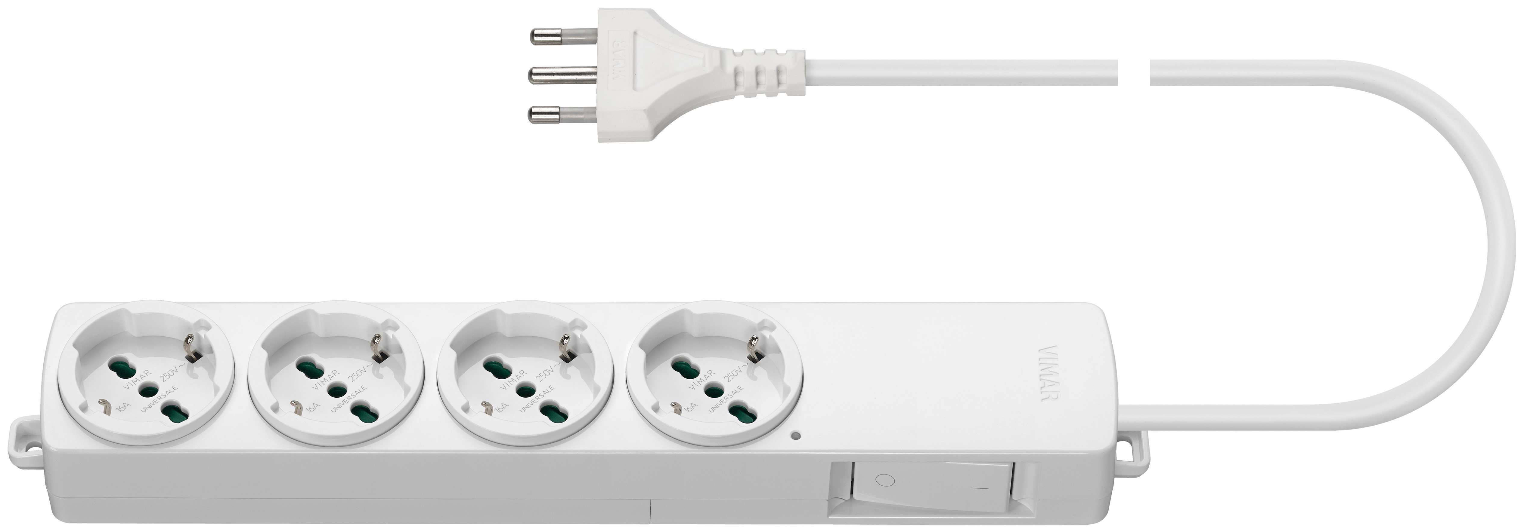 VIMAR S.P.A. - VIW01296.CC.B PRESA MULTIPLA 4 UNIVERSALE+INT. BIANCO
