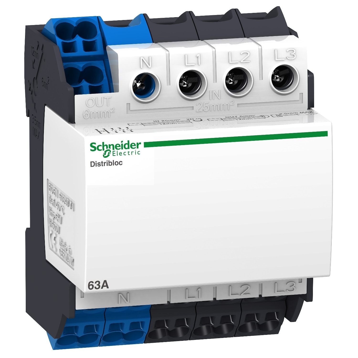 SCHNEIDER ELECTRIC SNRLVS04040 DISTRIBLOC 4P 63A ALIMENTAZIONE ALTO