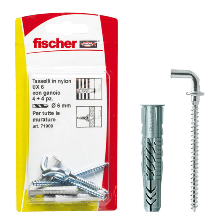FISCHER ITALIA S.R.L - FIS00071911 UX 8X50 H K TASSELLI + GANCI- L.VERDE