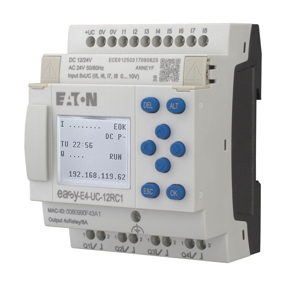 EATON EAO197211 EASY-E4-UC-12RC1 PLC 12-24VDC 24VAC 8I 4