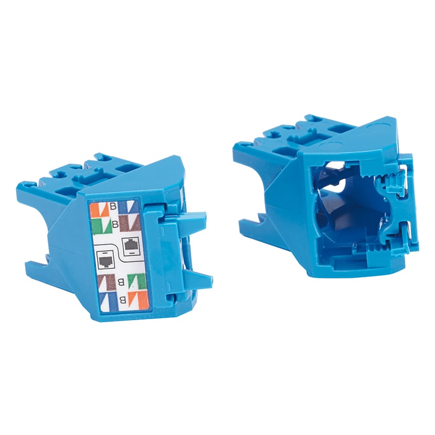 PANDUIT - PANCJLRCAPBU-X MODULE,CAT6A,L/R,45DEGREE,TG,BU,PK10