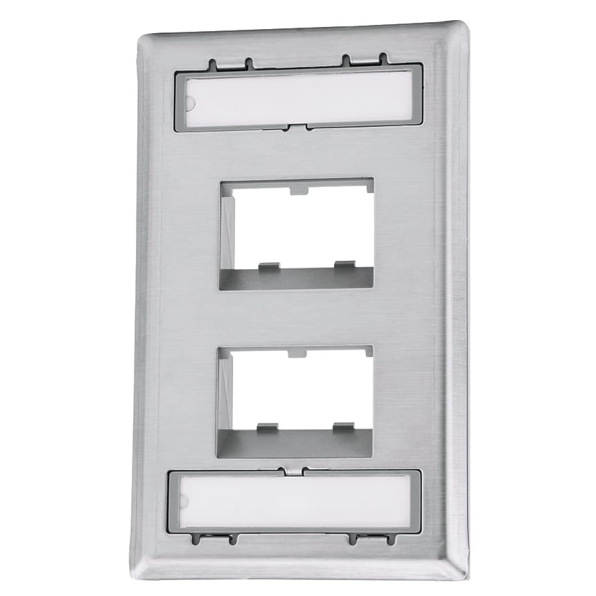 PANDUIT - PANCFPSL4S FACEPLATE,4PT,SG,SLOPERECESSED,SS,EA