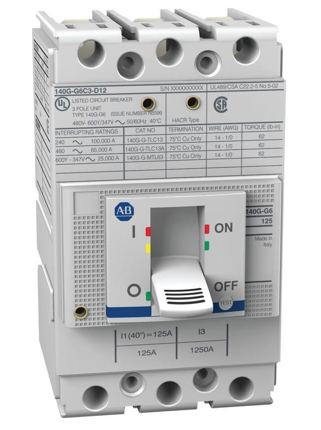 ROCKWELL AUTOMATION - RCK140G-G6C3-C15 140G-G6C3-C15, MCCB, 15AT 125AF