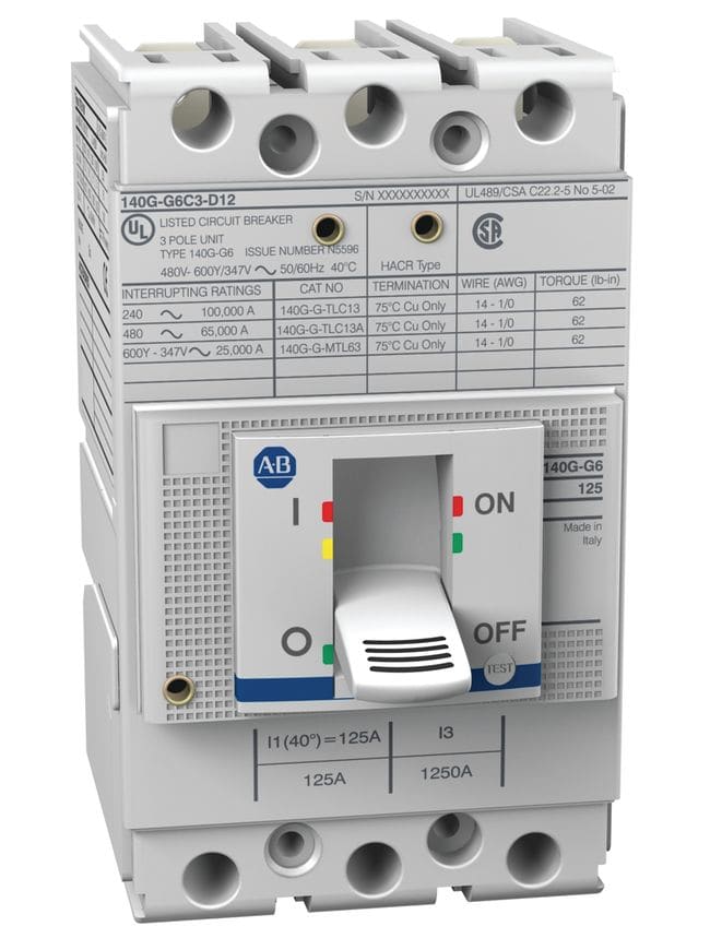 ROCKWELL AUTOMATION - RCK140G-G6C3-C90 140G-G6C3-C90, MCCB, 90AT, 125AF