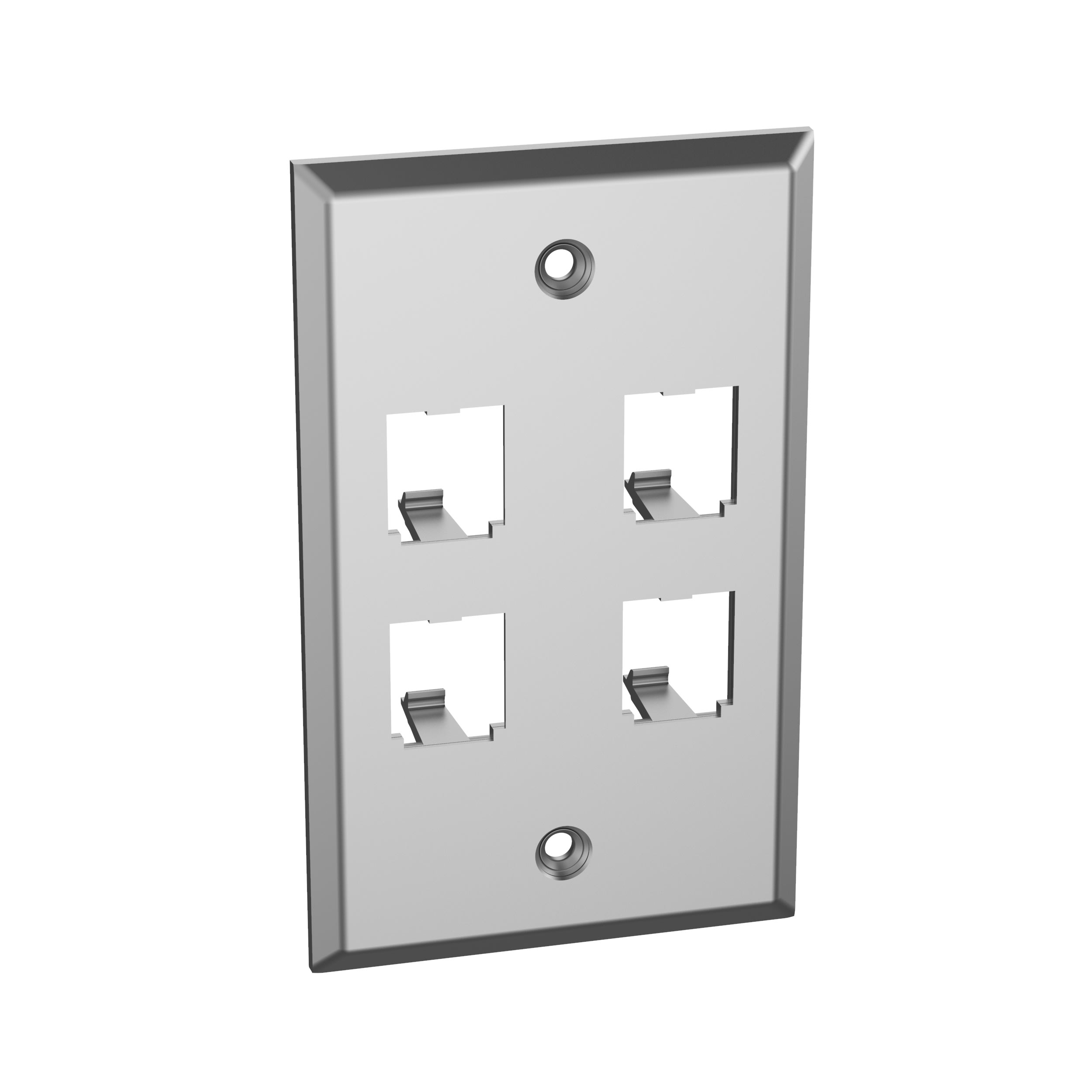 PANDUIT - PANCFP4SY FACEPLATE,4PT,SGLGANG,S-STEEL,EA