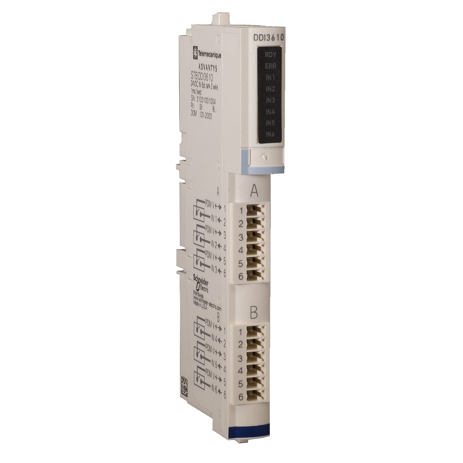 SCHNEIDER ELECTRIC SNRSTBDDI3610K KIT MOD+CONN+BASE 24VDC IN 6PT