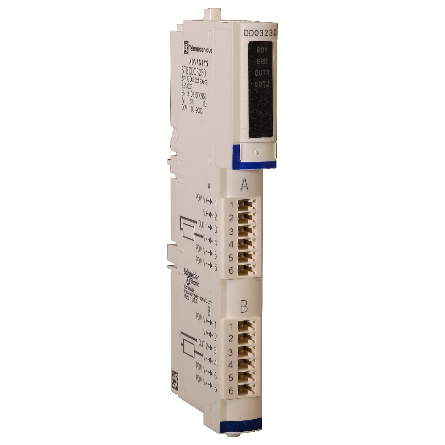 SCHNEIDER ELECTRIC SNRSTBDDO3230K KIT MOD+CONN+BASE 24VDC OUT 2PT 2,5A