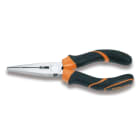 BM SPA - BMM011620040 Pinze a becchi piatti lunghissimi diritti zigrinati, cromate, impugnatura bimateriale
