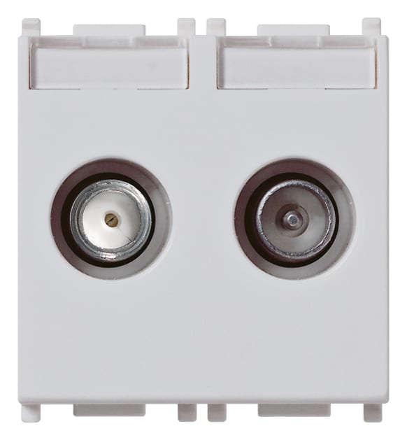 VIMAR SPA VIW14302.10.SL PRESA TV-RD-SAT PASSANTE 2 USCITE SILVER