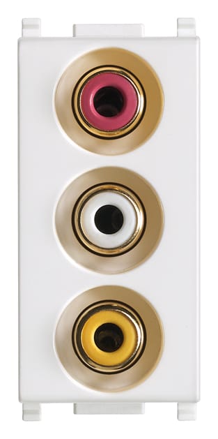 VIMAR S.P.A. - VIW14335 PRESA CON 3 CONNETTORI RCA BIANCO