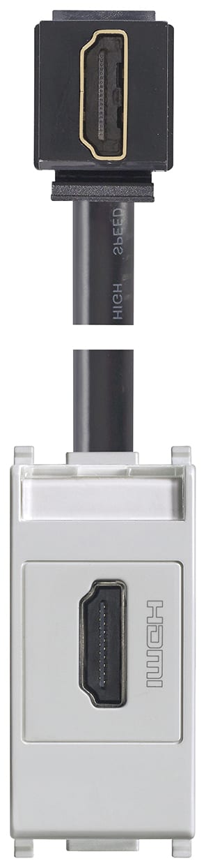 VIMAR SPA VIW14346.H.SL PRESA HDMI 2.1B CON CAVO A 90° SILVER