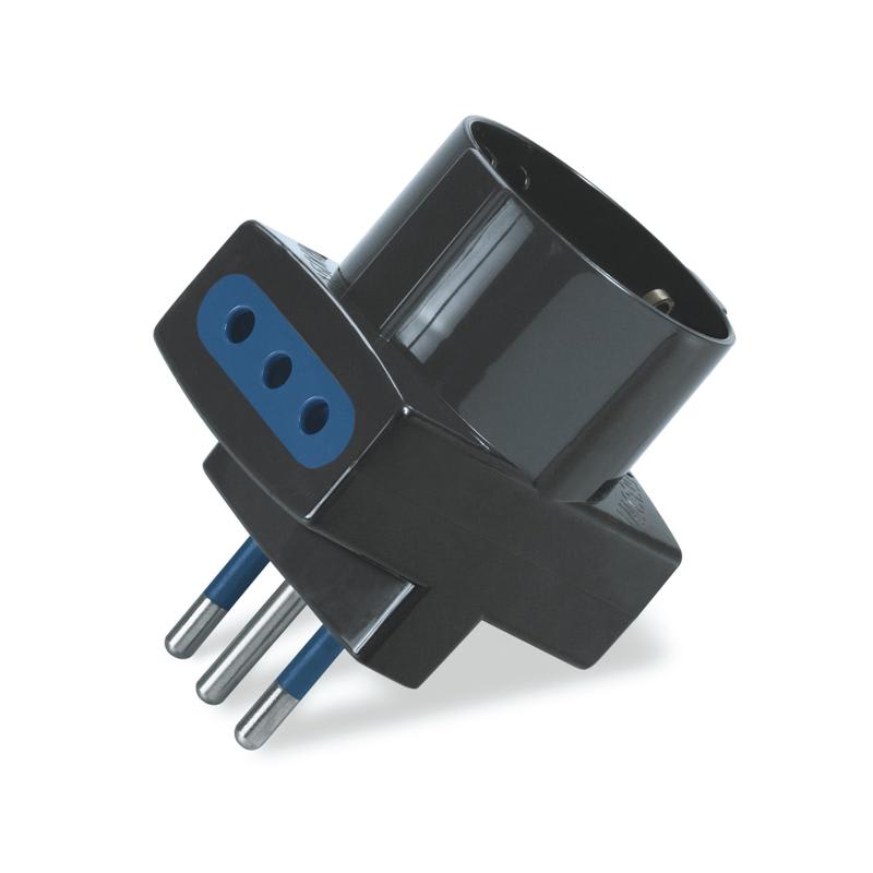 SCAME PARRE S.P.A. - SCA146.557/N ADATTATORE BLUELINE P30+2 2P+T 10A NERO