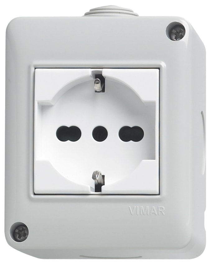 VIMAR S.P.A. - VIW14802.U PLANA-CONTENITORE IP40 2M+PRESA UNIVERS